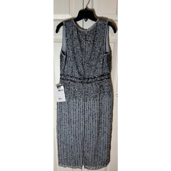 NWT Mac Duggal Sequin Crystal Embellished Sheath Dress SZ 10 - Picture 8 of 10